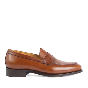 703 Enzo Penny Loafer <br> Calfskin Leather Cognac