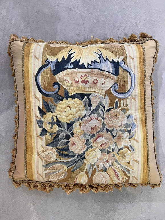 One Fine Aubusson 16th Century Style Verdure Pillow Cover