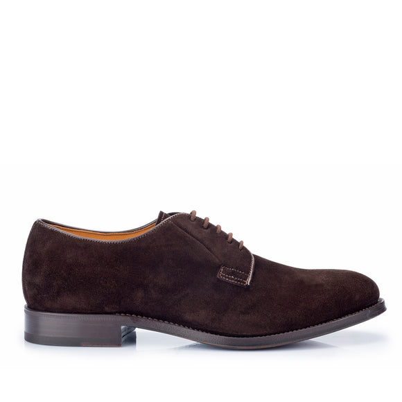 911 Alberto Derby <br> Suede Dark Brown