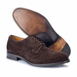 911 Alberto Derby <br> Suede Dark Brown