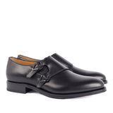 913 Alberto Double Monk <br> Calfskin Leather Black