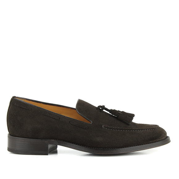 701 Enzo Tassels Loafer <br> Suede Leather Mocca