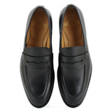 703 Enzo Penny Loafer <br> Calfskin Leather Black