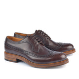 1161 Ettore Derby Brogue <br> Calfskin Leather Brown