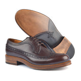 1161 Ettore Derby Brogue <br> Calfskin Leather Brown