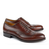 1206 Rossano Oxford Brogue<br> Calfskin Leather Dark Brown