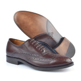 1206 Rossano Oxford Brogue<br> Calfskin Leather Dark Brown