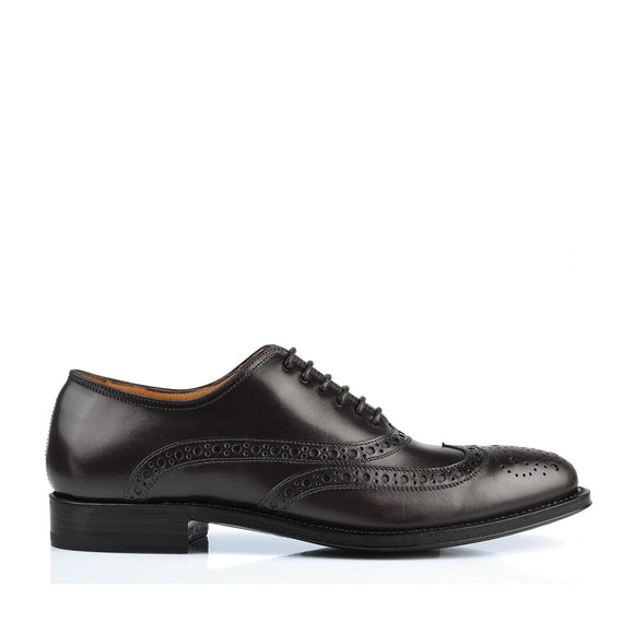 1206 Rossano Oxford Brogue <br> Calfskin Leather Black