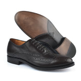 1206 Rossano Oxford Brogue <br> Calfskin Leather Black