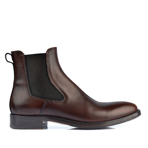 1214 Rossano Chelsea Boot <br> Calfskin Leather Dark Brown