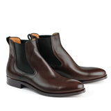 1214 Rossano Chelsea Boot <br> Calfskin Leather Dark Brown