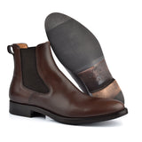 1214 Rossano Chelsea Boot <br> Calfskin Leather Dark Brown