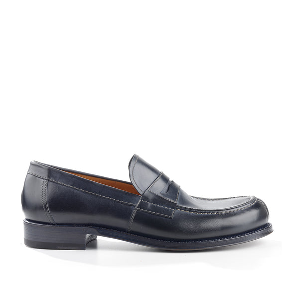 1032 Ugo Penny Loafer <br> Calfskin Leather Blue