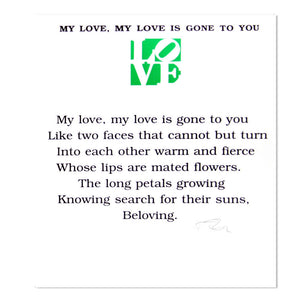a Robert indiana Poem from the book of love
