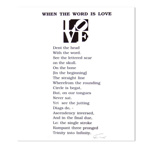 Robert indiana LOVE Poem from the book of love