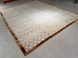 Basketweave Copper Ivory design rug
