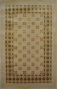 Fine hand-knotted silk and wool contemporary rug