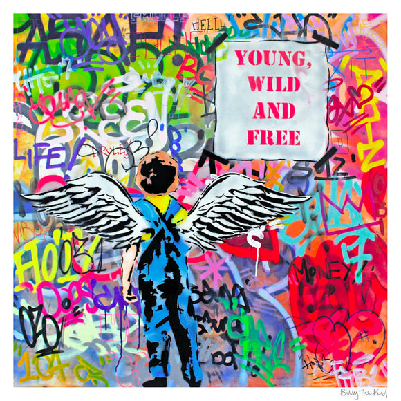 young, wild and free, limited edition print by Billy the kid